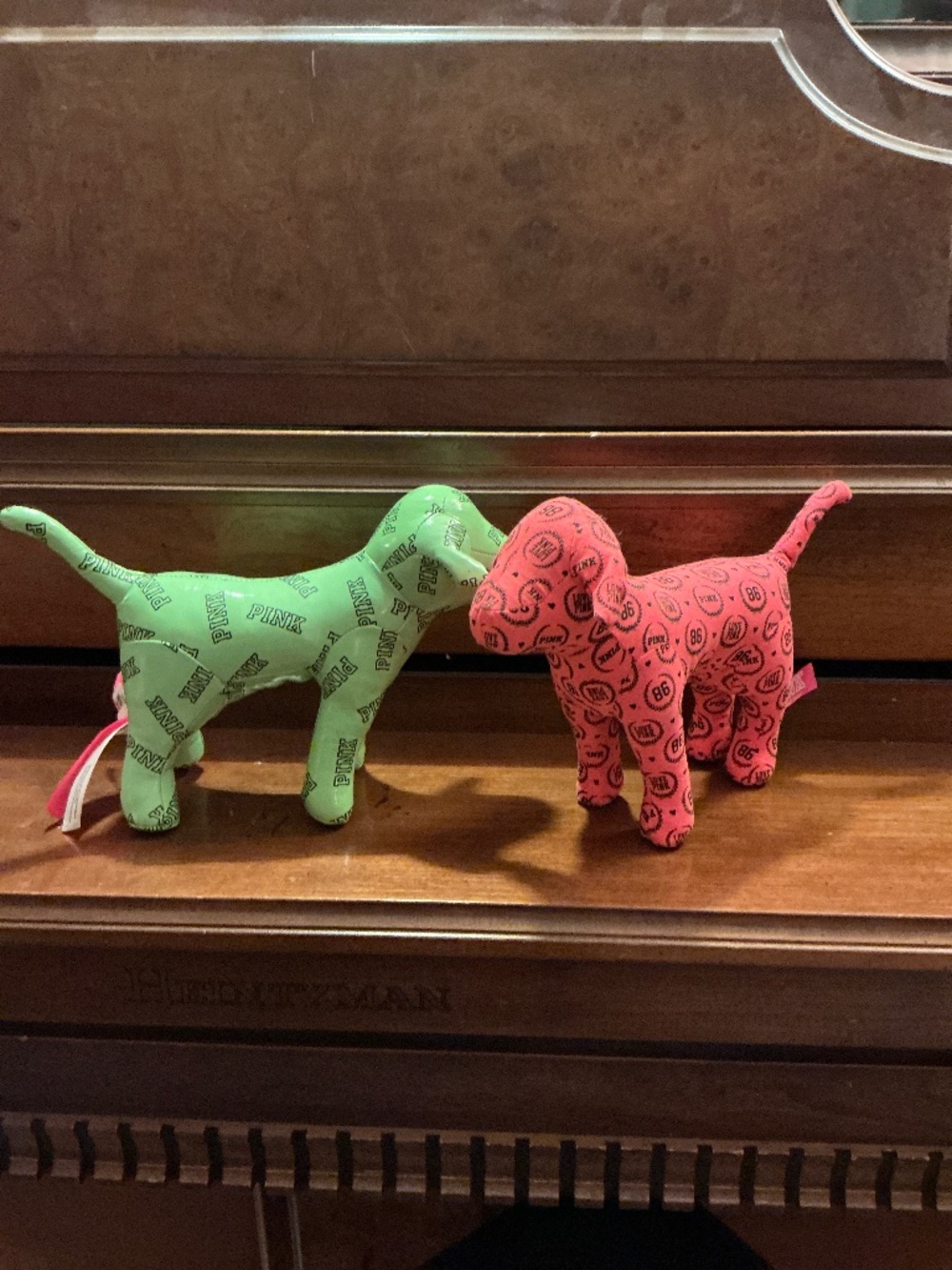PINK stuffed dogs set of two